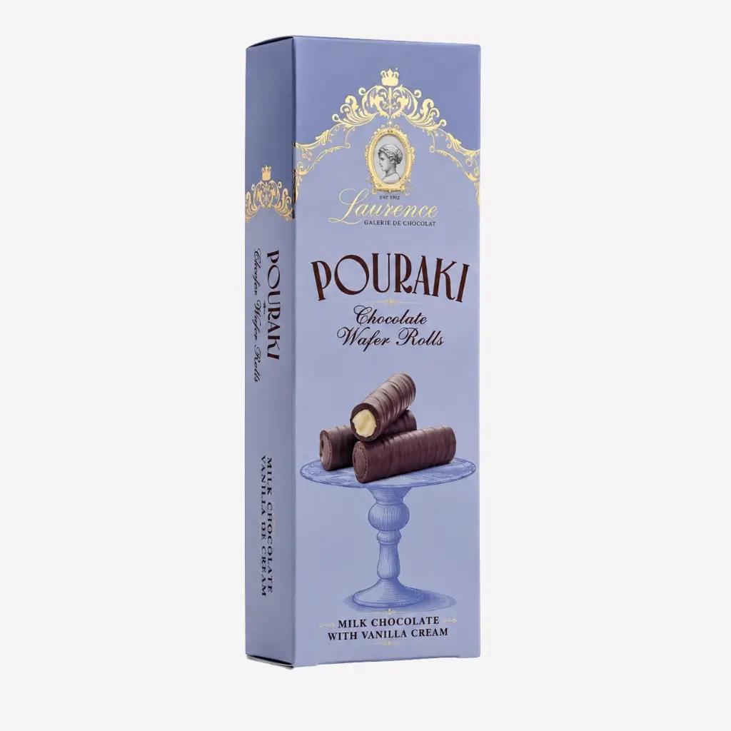 Laurence Napolitane cu crema de alune alba Pouraki, Laurence 120gr | Webcoffee