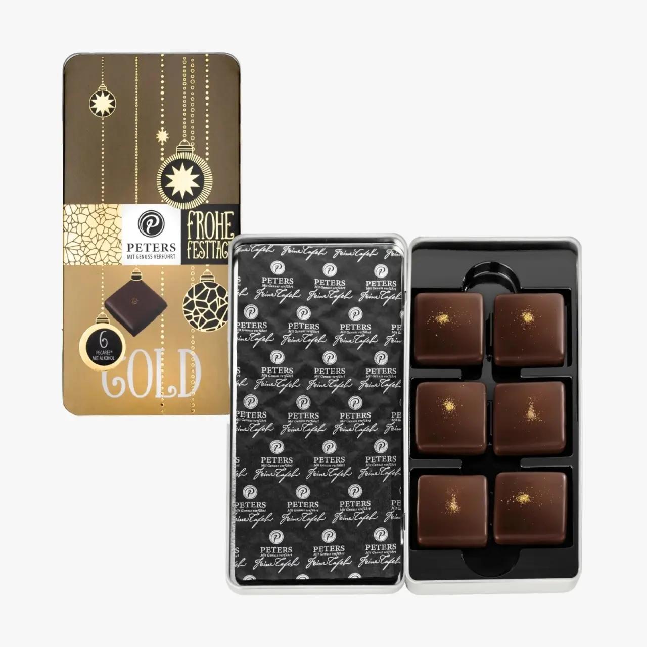 Peters Mini tablete de ciocolata Pecaree cu praf de aur 24 k Peters 63 gr - Supermarket | Webcoffee