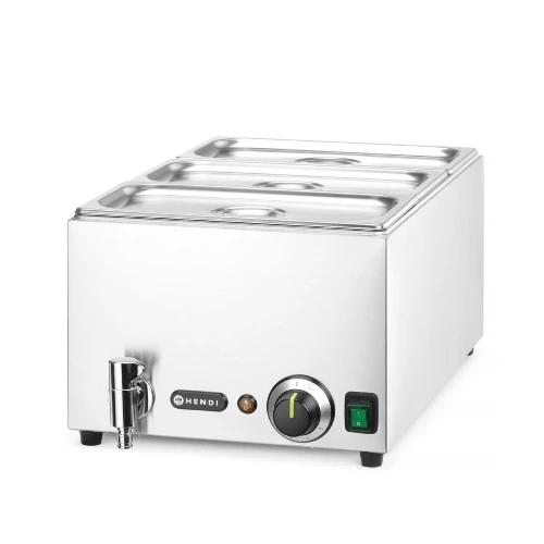 Hendi Set bain-marie Hendi Ranger cu robinet de scurgere + 3x GN 1/3 cu capac, 1000 W - Echipamente HoReCa Profesionale | Webcoffee