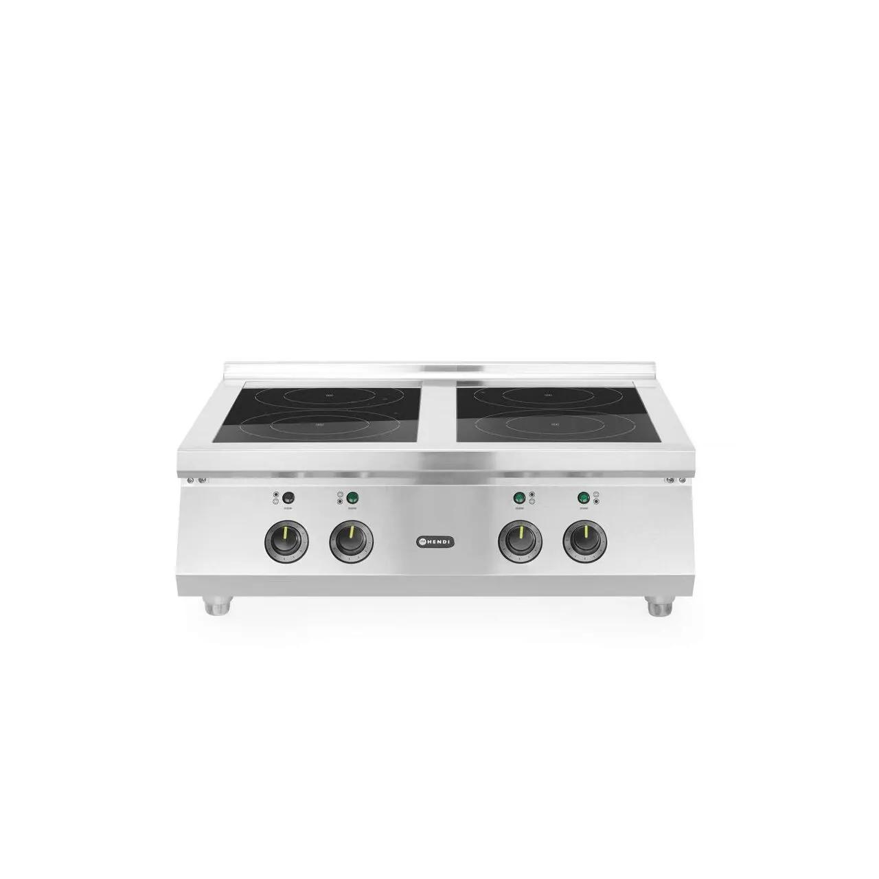 Hendi Mașină de gătit cu inducție, 4 zone, HENDI, 2x3.5 kW hobs & 2x5 kW hobs, 400V/17000W, 800x700x(H)311mm | Webcoffee