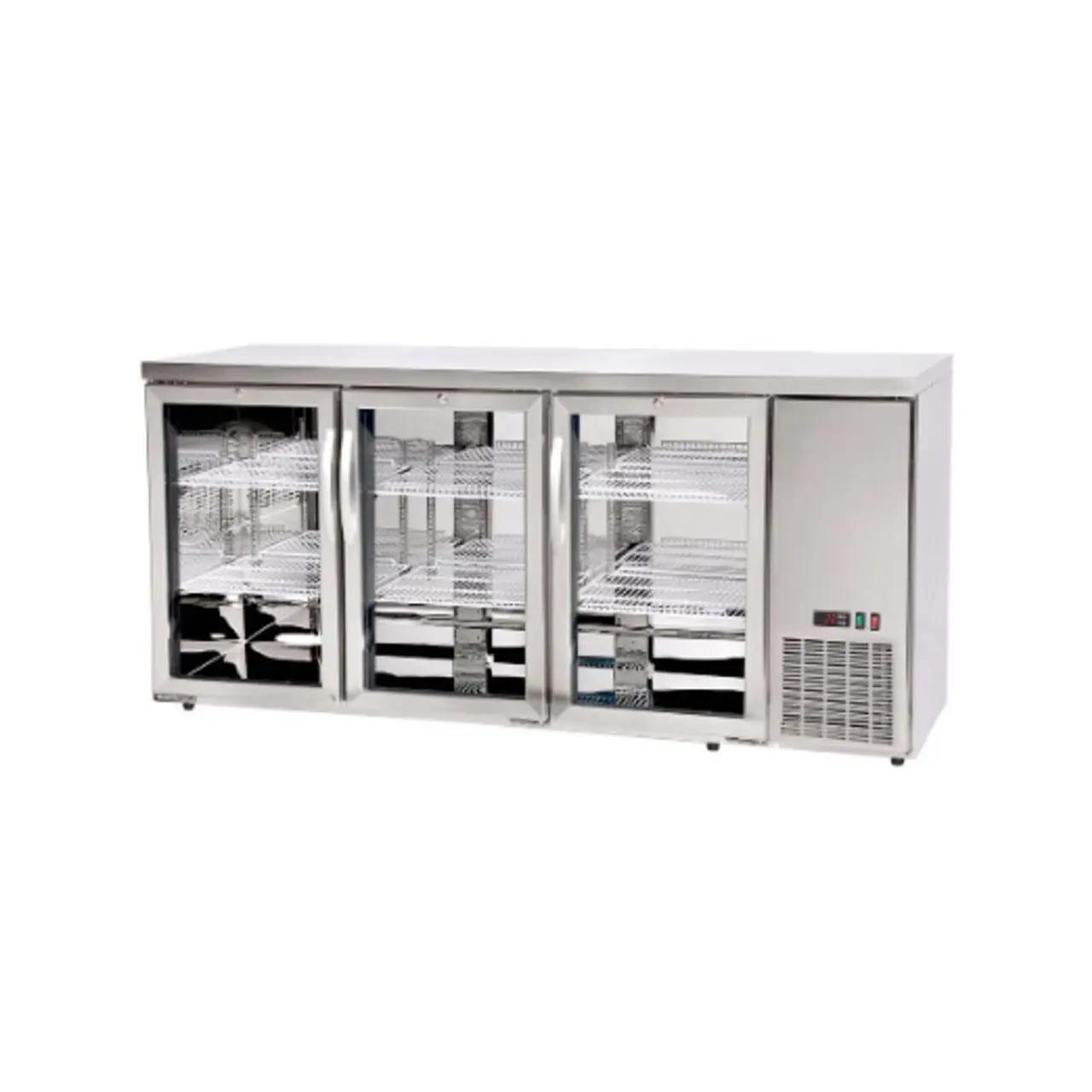 Hendi Masă frigorifică de bar cu uși din sticlă, Arktic, 6 rafturi, 493L, Argintiu, 230V/185W, 1826x631x(H)865mm - Echipamente HoReCa Profesionale | Webcoffee