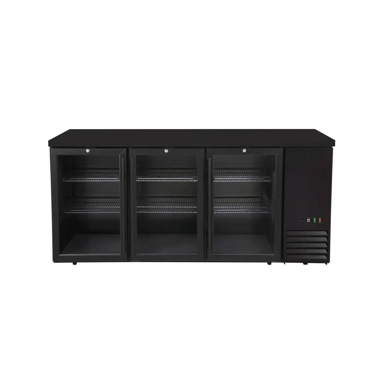 Hendi Masă frigorifică de bar cu uși din sticlă, Arktic, 6 rafturi, 493L, Negru, 230V/185W, 1826x631x(H)865mm - Echipamente HoReCa Profesionale | Webcoffee