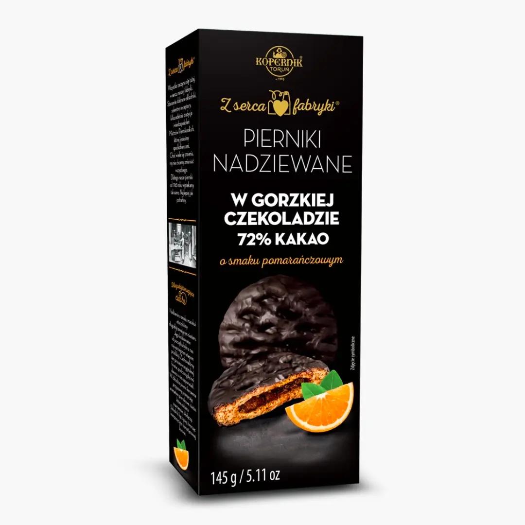Kopernik Turtă dulce glazurată cu ciocolată neagră și umplutură de portocală Kopernik 145g | Webcoffee