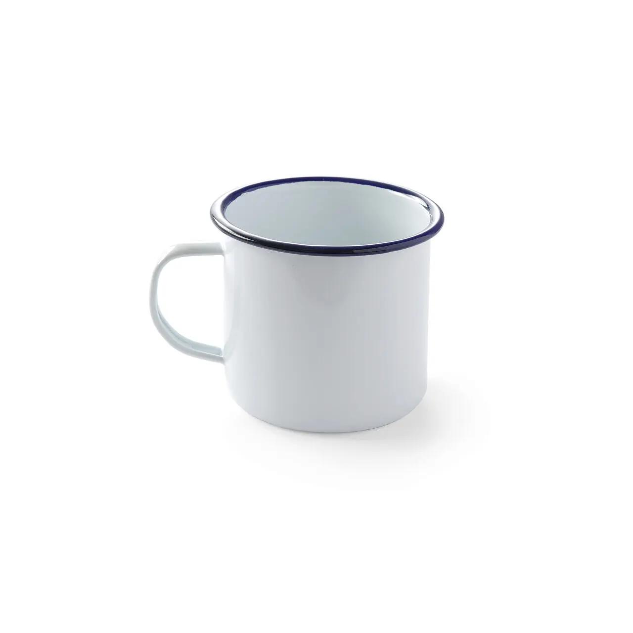Hendi Cana 520 ml , 100x(H)90 mm, otel emailat alb cu margini albastre, Hendi | Webcoffee