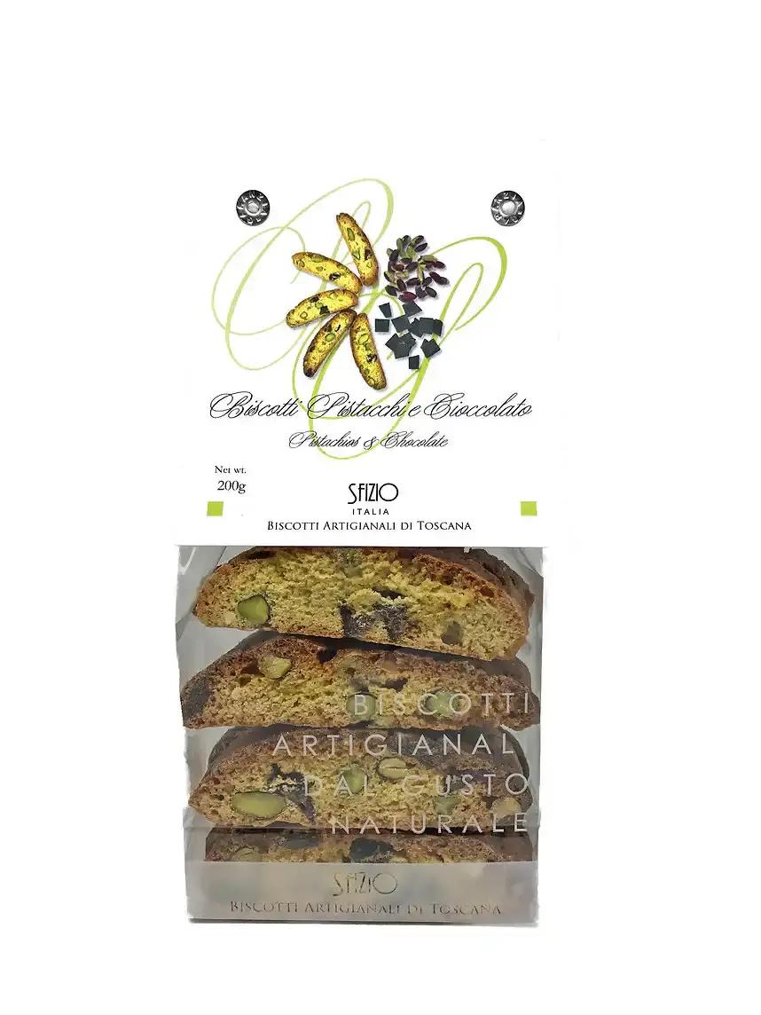 Cantucci Cantucci cu fistic și ciocolată Sfizio, 200 g | Webcoffee