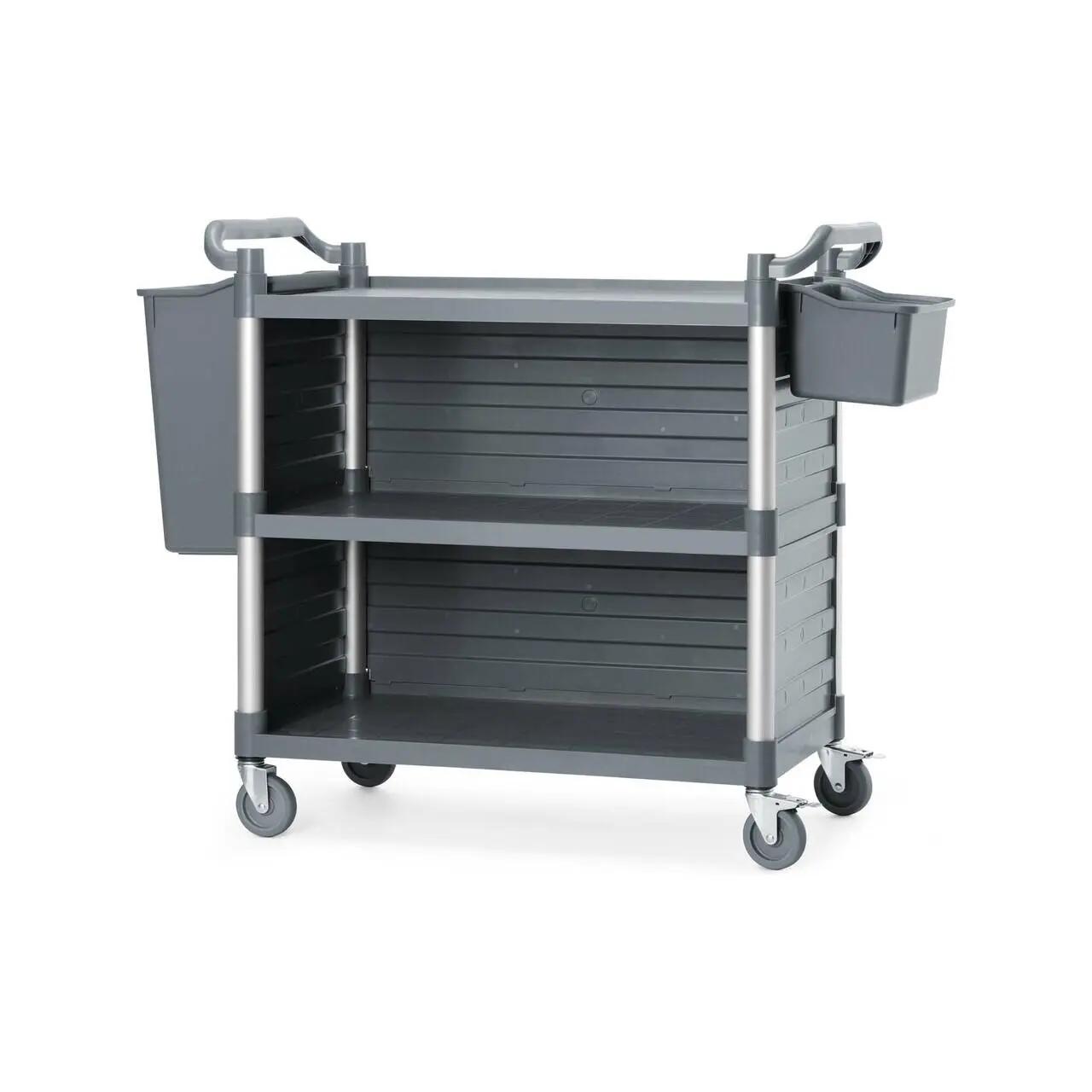 Hendi Cărucior de serviciu cu panouri laterale, 3 rafturi, 1010x500x(h)960 mm AmberBox - Echipamente HoReCa Profesionale | Webcoffee