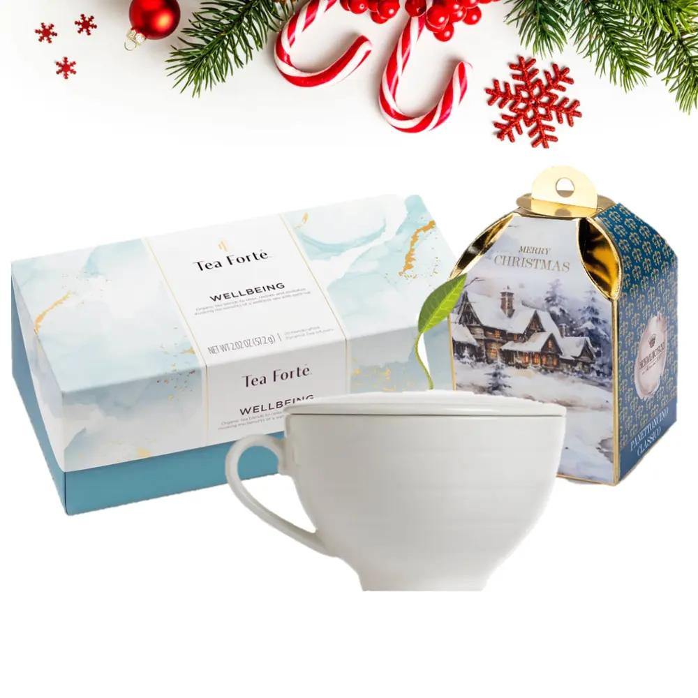 Tea Forte Pachet cadou Tea Forte Joyful Moments cu ceai, ceașcă și mini panettone