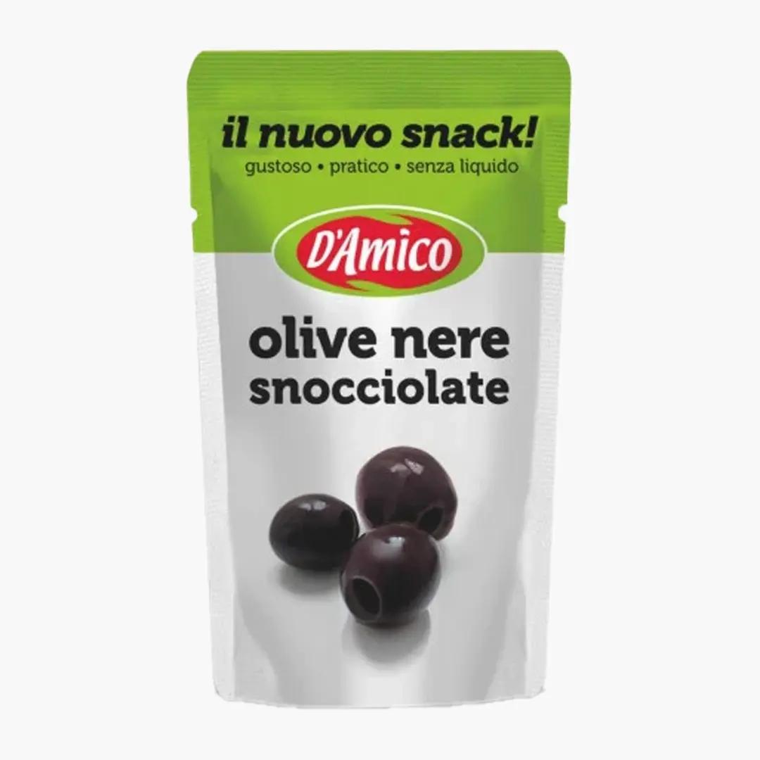 D'Amico Masline negre fara samburi snack, fara gluten D'Amico 75g | Webcoffee