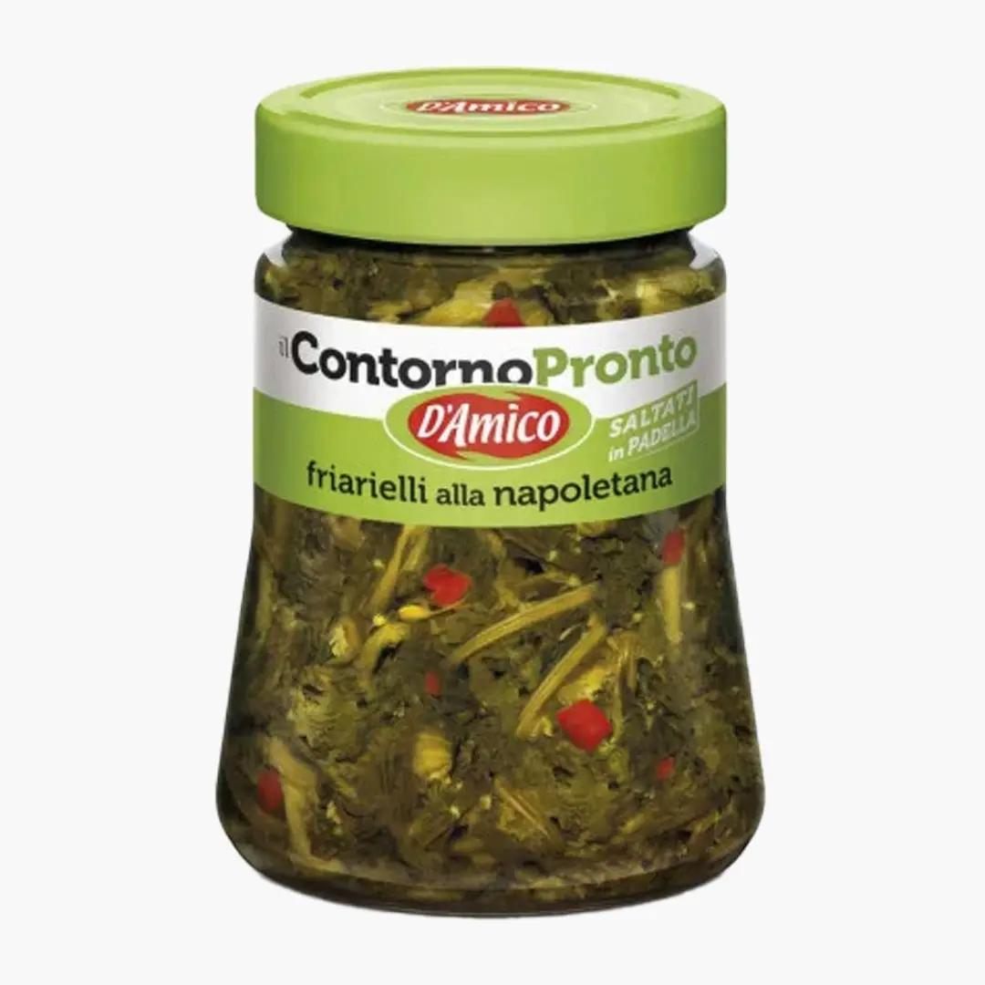 D'Amico Broccoli fiert condimentat, 290 g, cu usturoi și ardei iute