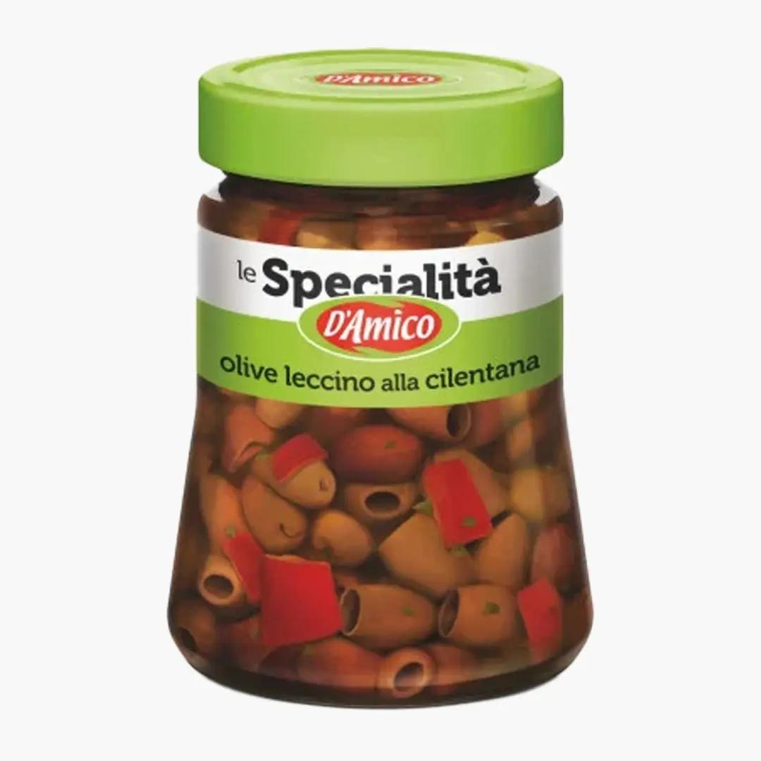 D'Amico Masline negre Leccino, fara samburi, in ulei de floarea soarelui, fara gluten, D'Amico 270g | Webcoffee