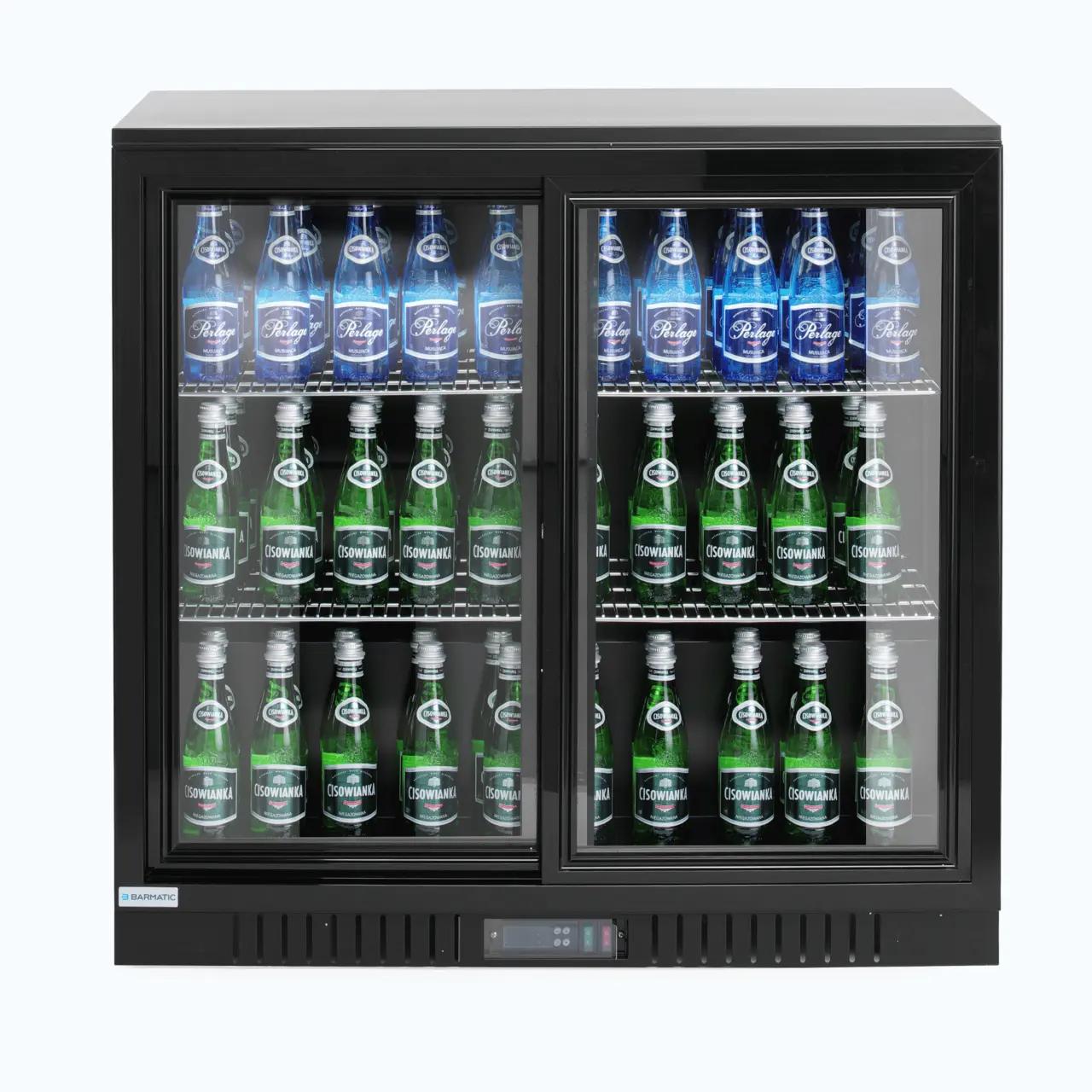 Hendi Vitrina frigorifica bar 198L cu doua usi glisante 900x520x(H)835 mm, negru, Barmatic - Echipamente HoReCa Profesionale | Webcoffee