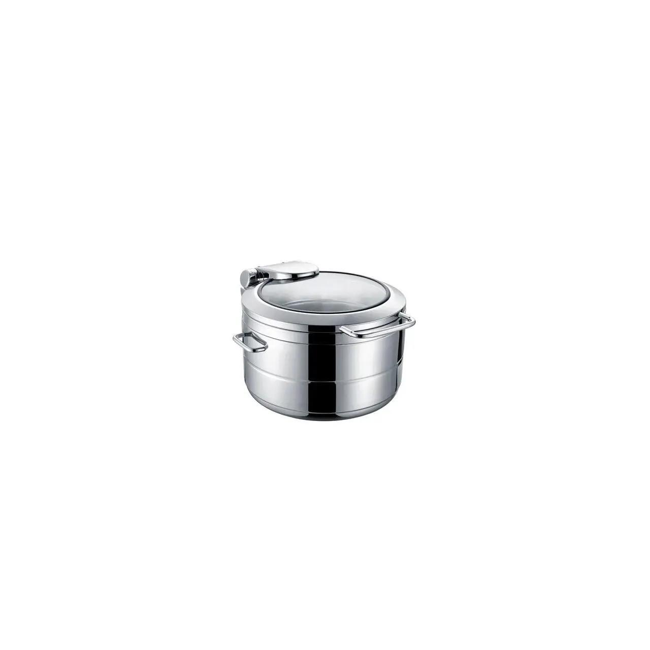 Hendi Chafing dish rotund pentru inducție Hendi Fine Dine De Luxe, cu capac din sticlă, 9 L - Articole pentru Bucatarie si Bufet | Webcoffee
