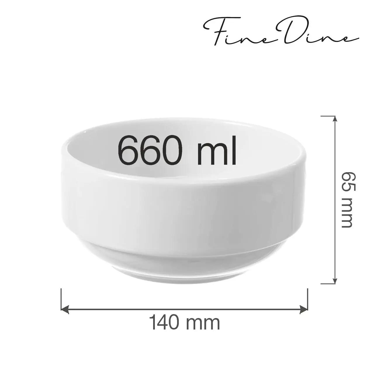 Hendi Bol stivuibil Bianco 660 ml, Fine Dine - Articole pentru Bucatarie si Bufet | Webcoffee
