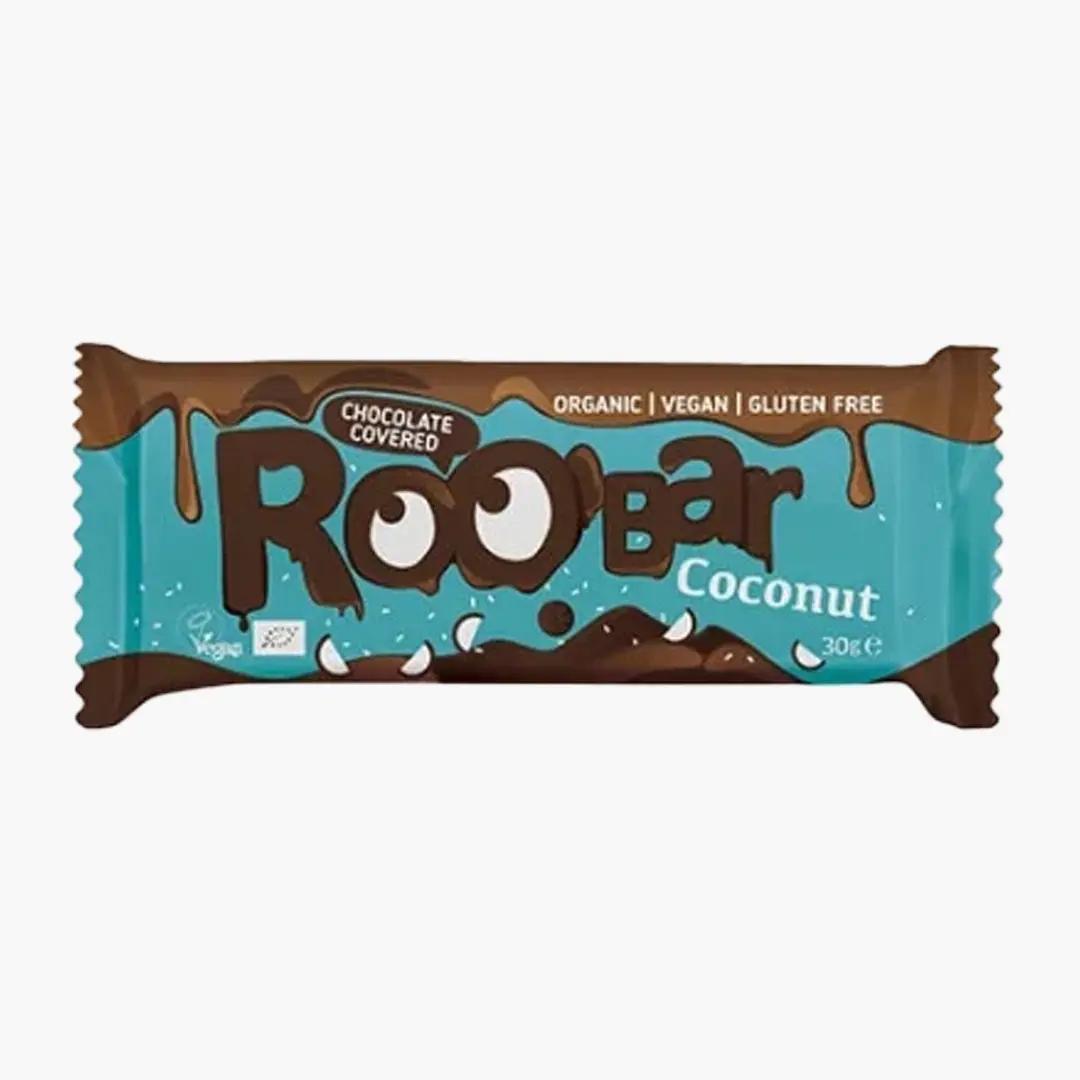 Global Mirex Baton vegan BIO cu cocos si ciocolata fără soia si gluten, Roobar 30G | Webcoffee