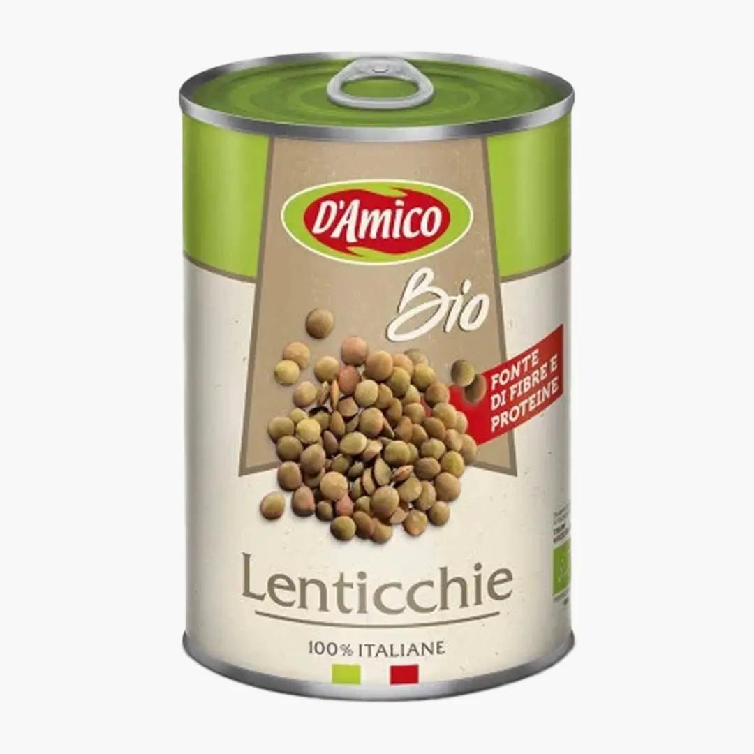 D'Amico Linte BIO la conservă, 400 g, linte prefiartă gata de consum