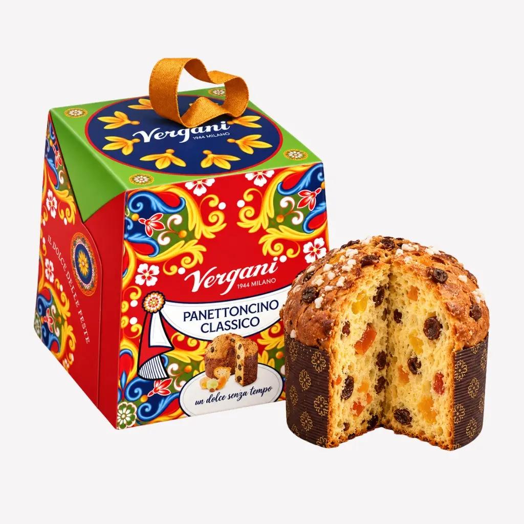 Vergani Mini Panettone Clasic cu fructe confiate, desert italian de 100 g
