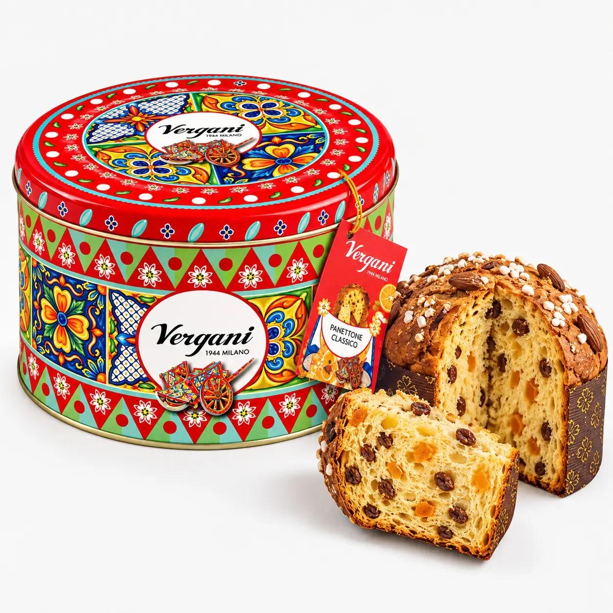 Vergani Panettone Sicily Trip Classic cutie metalică, desert italian de 750 g
