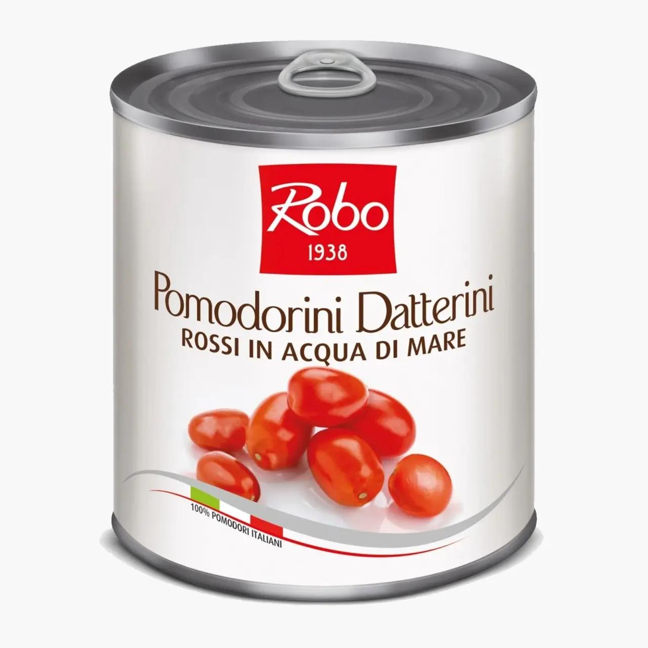 Robo Roșii cherry Datterini în apă de mare 800 g, conserve pentru rețete mediteraneene