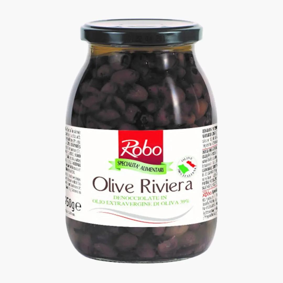 Robo Masline negre Riviera fara samburi in ulei de masline 39% Robo 930g | Webcoffee