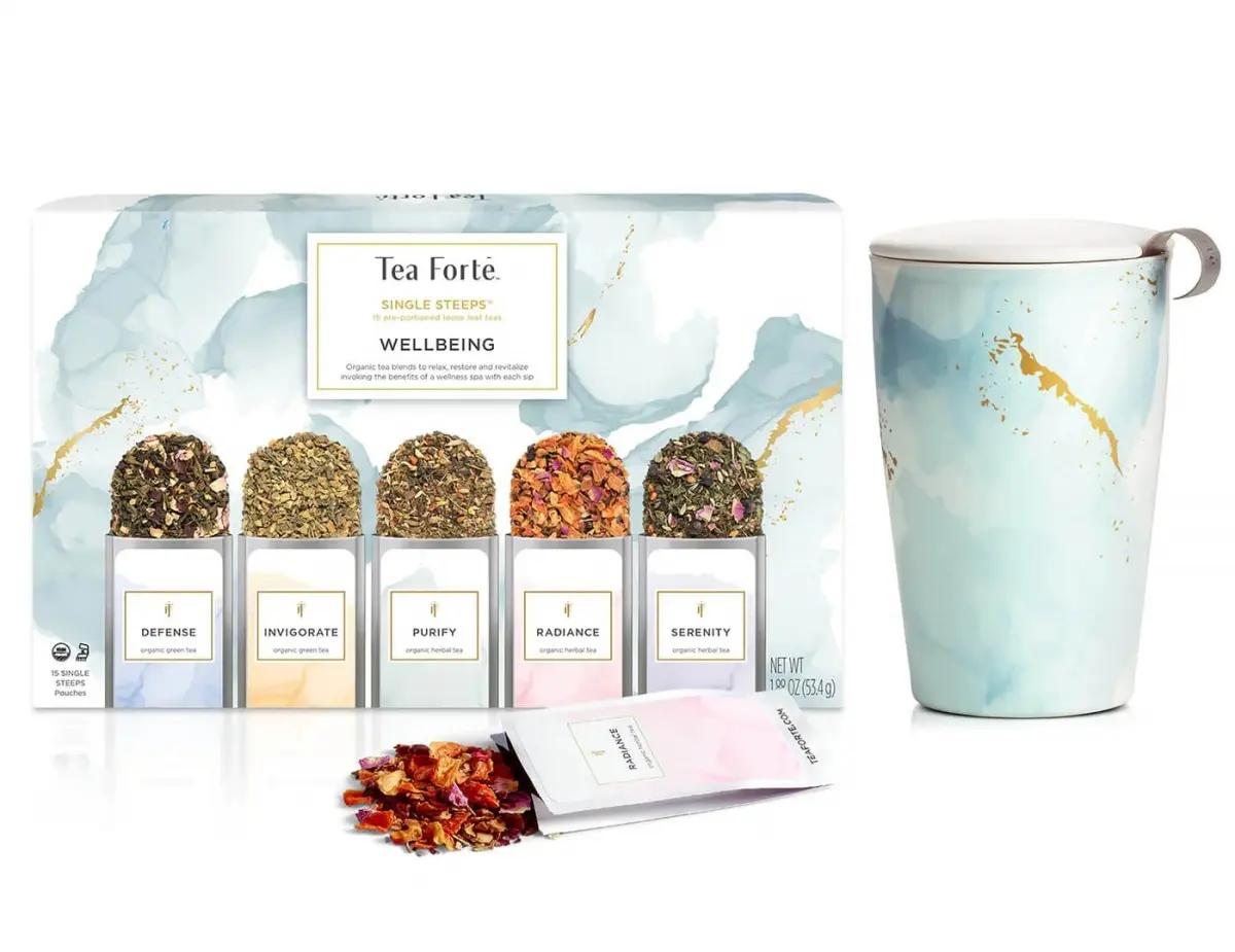 TeaForte Set cadou Tea Forte Starter Wellbeing Gift cu ceai și accesorii - Supermarket | Webcoffee